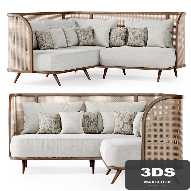 Corner garden sofa HLS / Rattan corner sofa