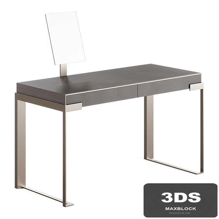 Fendi Aura Lady Desk with Mirror (Charcoal Fiddleback Sycamore)