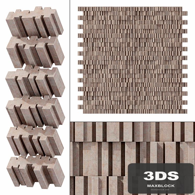 Stone block line brick n1 / Linear block bricks