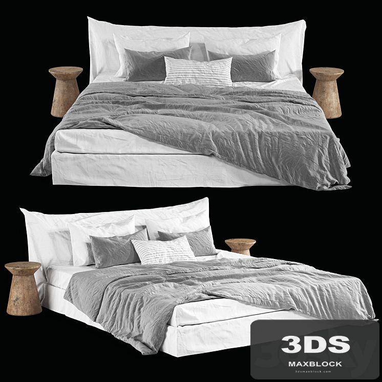 Zara Home Grey Linen Bedding on Cozy Bed