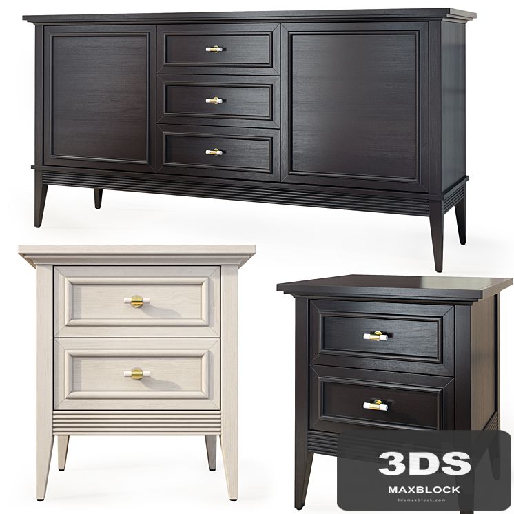 Chest of drawers and bedside tables Taylor. Sideboard, nightstand by Metner