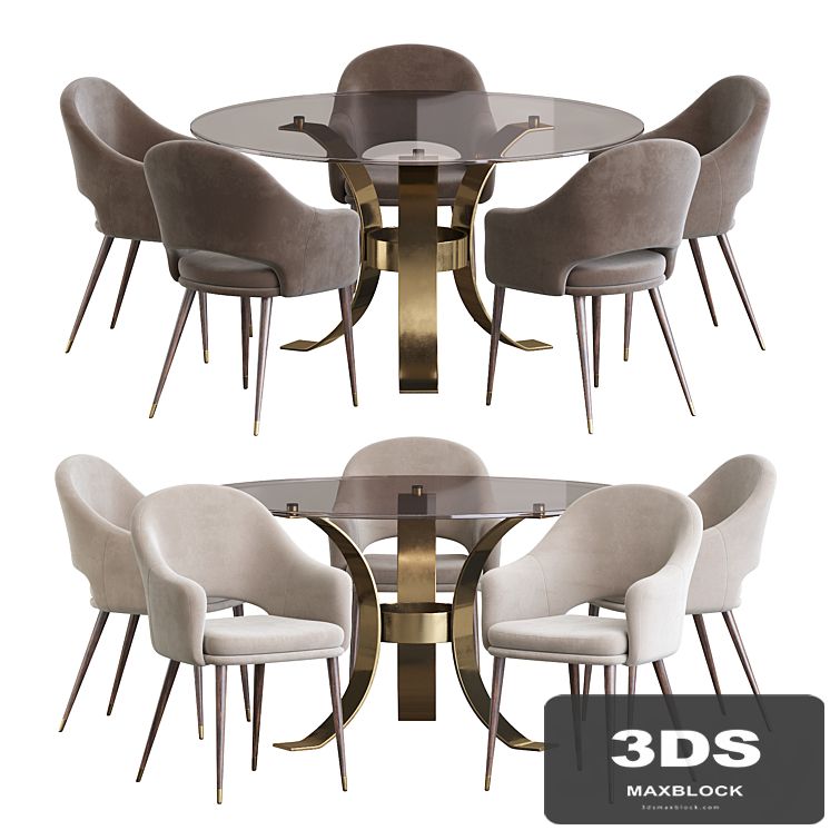 Deephouse chair and Massimo Glass Top Dining Table