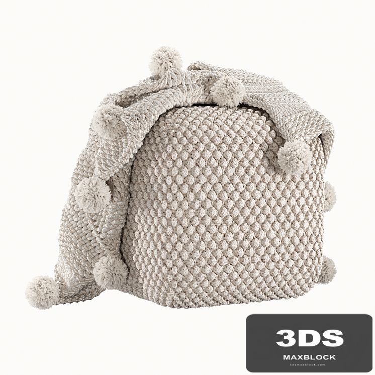 Buco pouf, Virka Ivory Throw bedspread