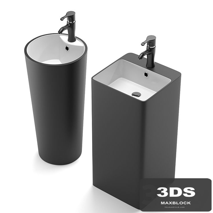 Floor standing sink MELANA MLN-B125BWM \ MLN-B126BWM