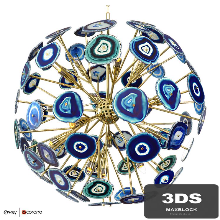 Chandelier BRANQUINHO CHANDELIER AGATE blue
