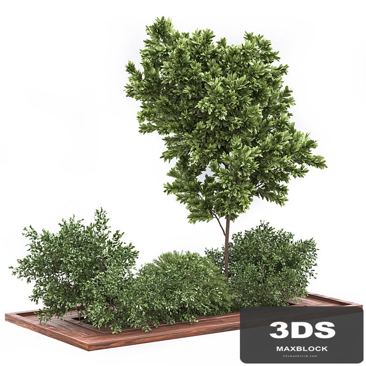 Garden set bush and Tree_Set01