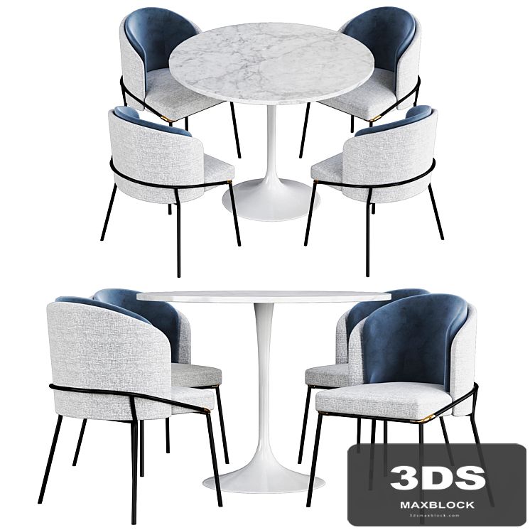 MInotti Fill noir chair with table