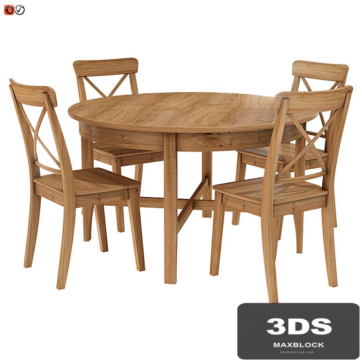 Table and chair IKEA LEKSVIK INGOLF