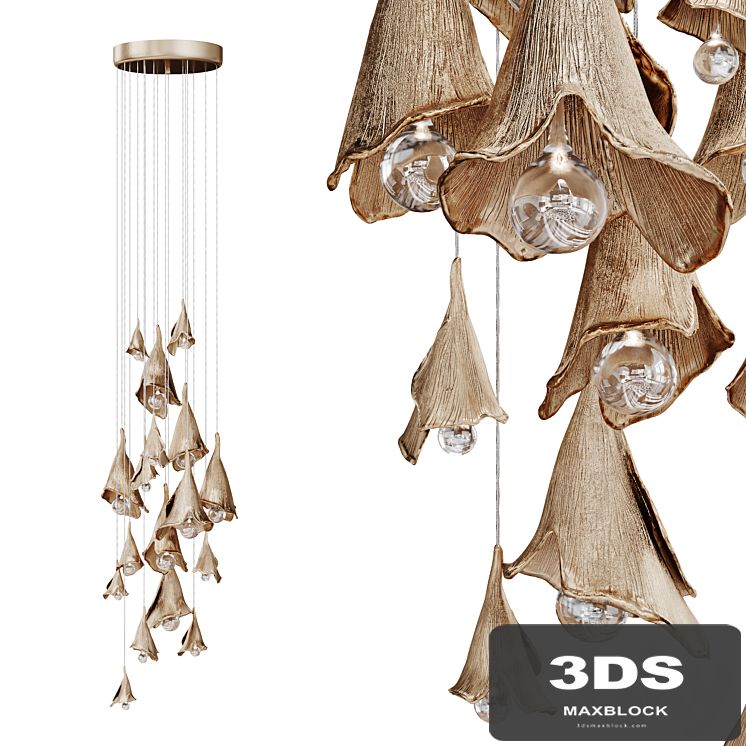 Pendant light in the form of flowers KOLOKOLCHIKI