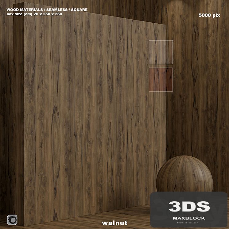 Material wood (seamless) walnut - set 111