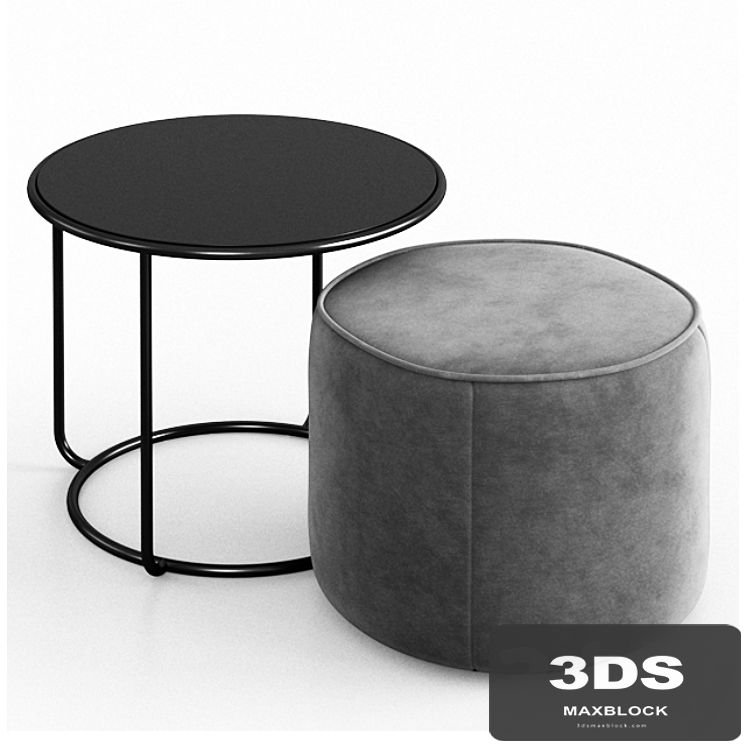 Tom pouf & side table