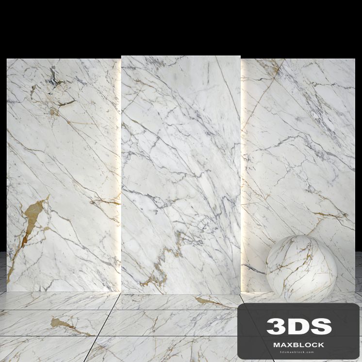 Golden white marble