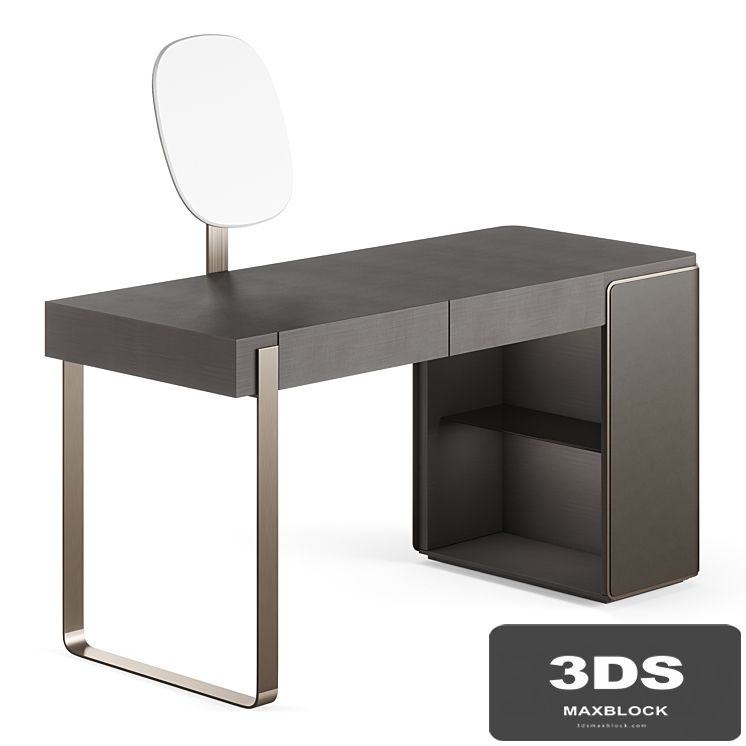 Fendi Icon Lady Desk with Mirror (Charcoal Fiddleback Sycamore)