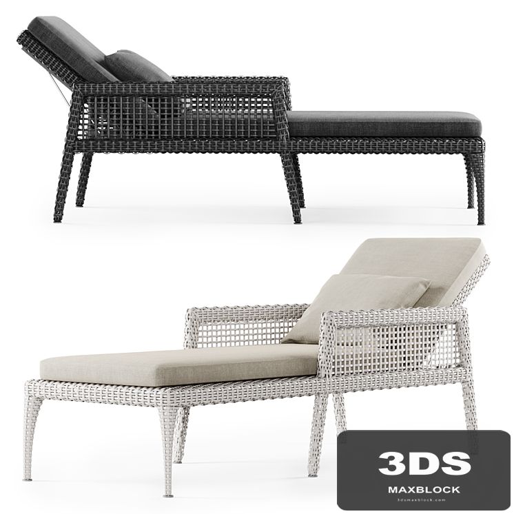 Rattan chaise lounge DR50 / Rattan lounger
