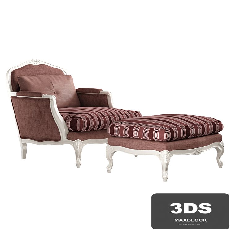 Keoma Chinook armchair and pouf