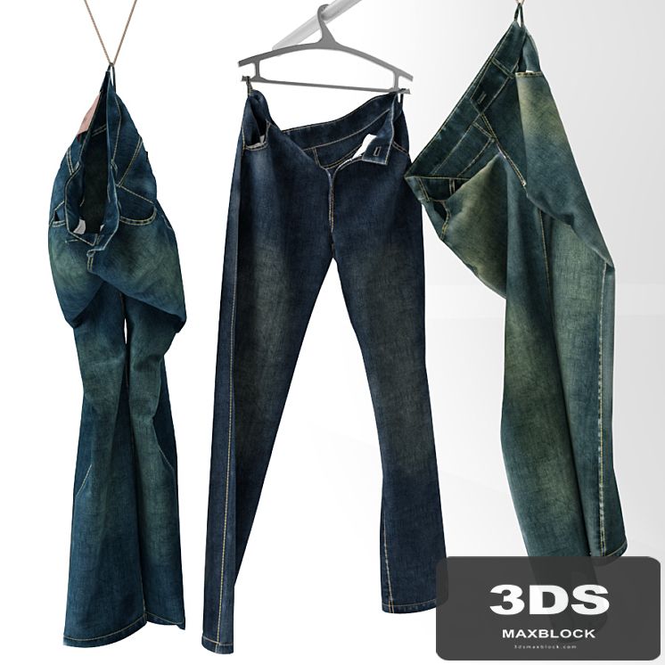 Jeans on a hanger and hook