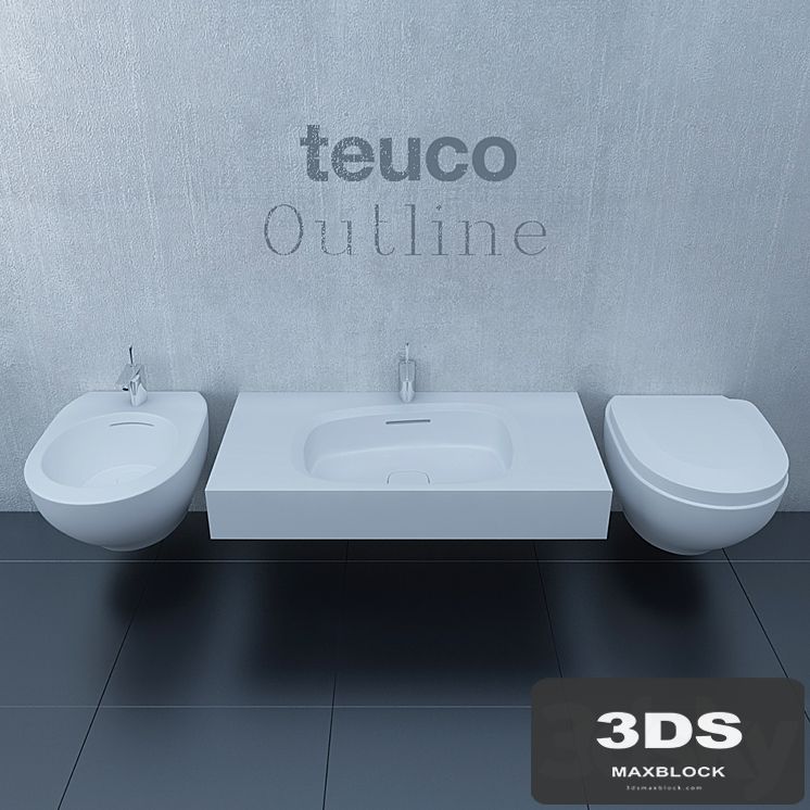 WC, bidet and washbasin Teuco Outline