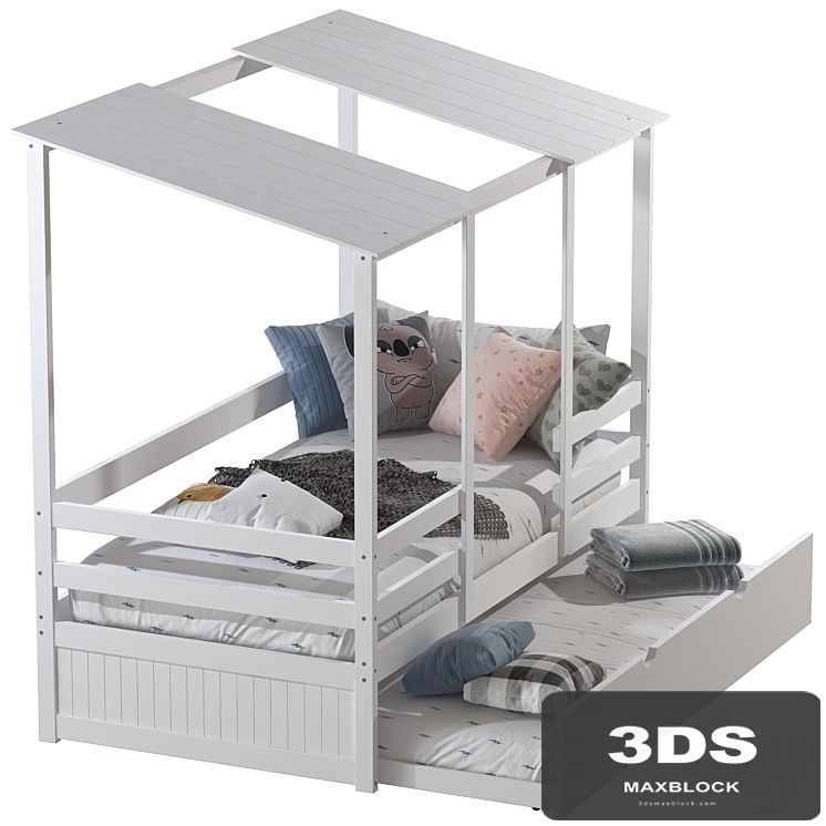 White kids bed