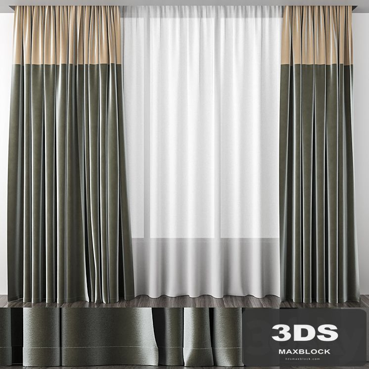 Curtains olive 50/50