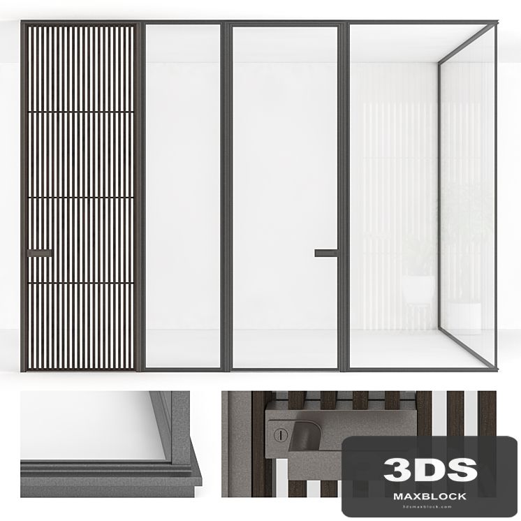 Stained-glass doors Rimadesio Spazio (Sail, Zen)