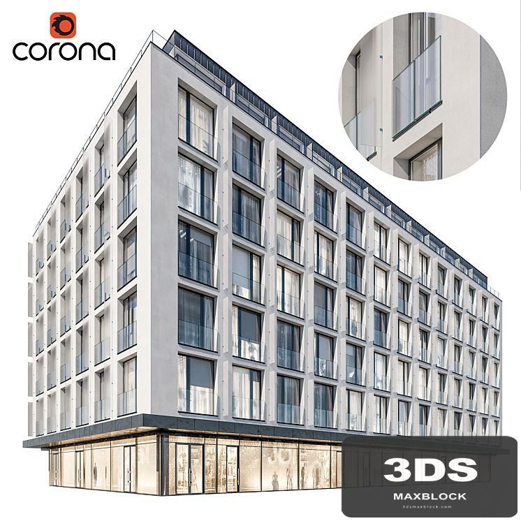 Modern residential building 05 | night