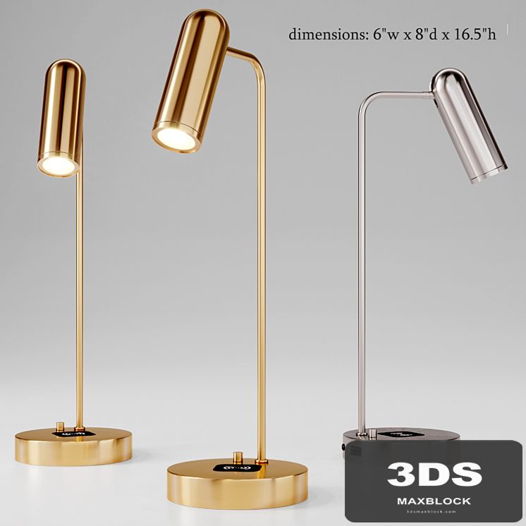 Linear Metal LED Wireless Charging & USB Task Lamp