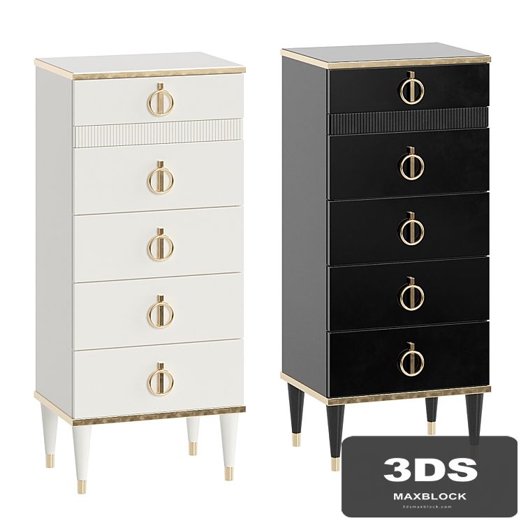 Chest of drawers Rimini Solo narrow with bar