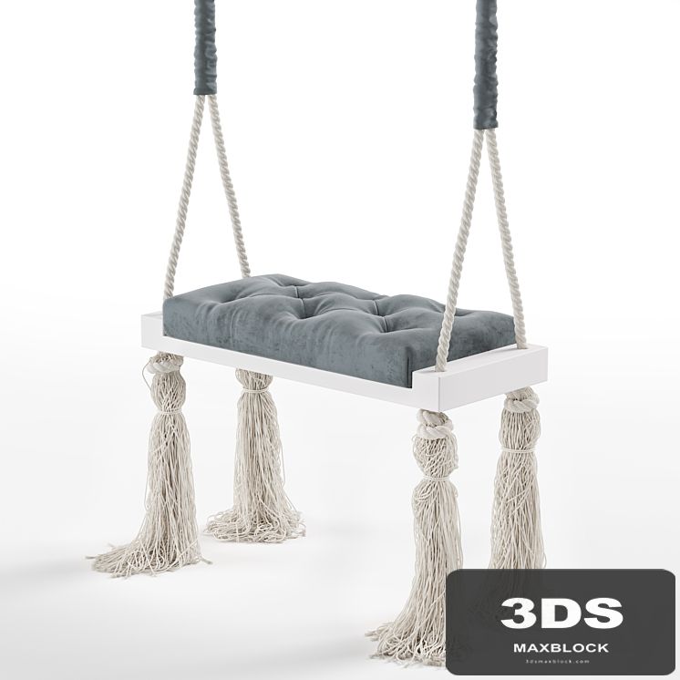 Quilted Wooden Indoor Swing rope hanging chair