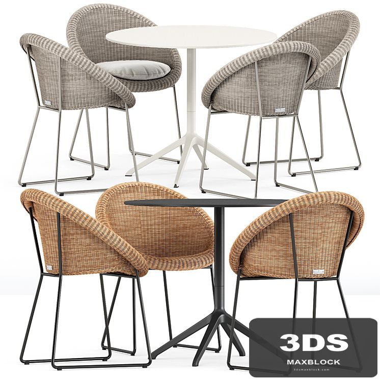 Gigi II Armchair by Janus et cie and Elephant round table by Kristalia