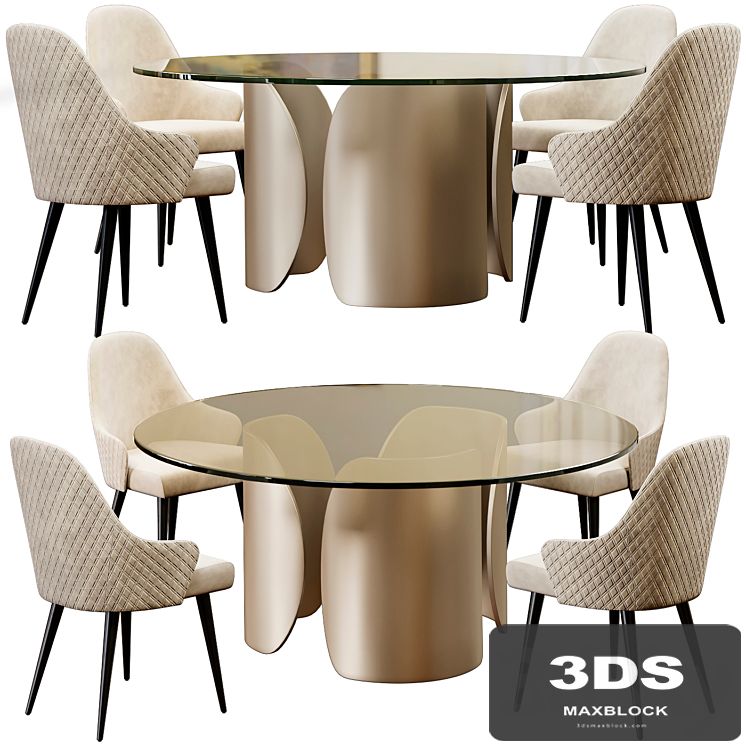 Ludwig chair and table Petalo 72 round by Reflex