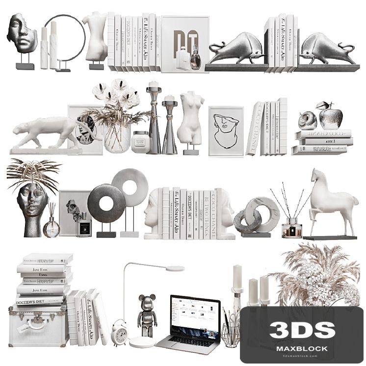 Decorative set for filling 10 shelves