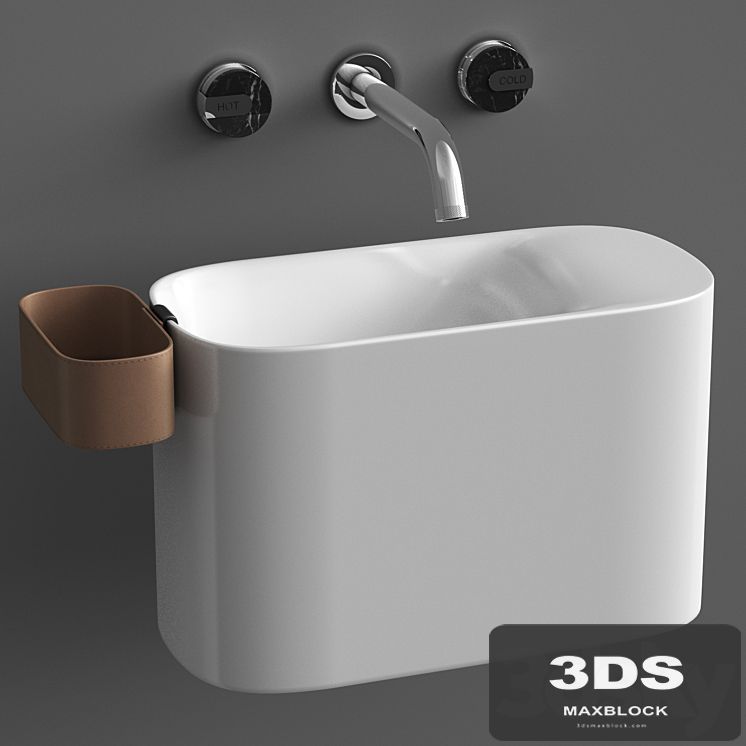 Wall mounted Korakril Ptit handrinse basin &  Graff Mod plus faucet