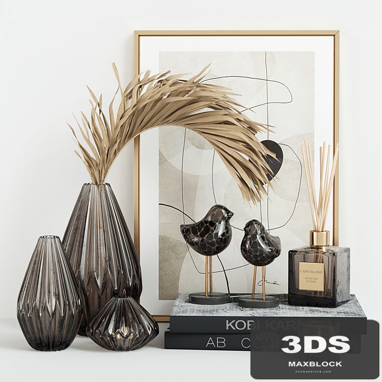Decorative Set with Glass Birds