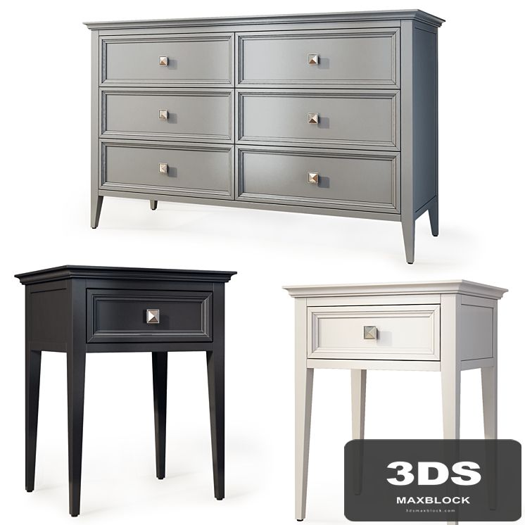 Chest of drawers and bedside tables RFS Brooklyn. Bedside table, dresser by MebelMoscow