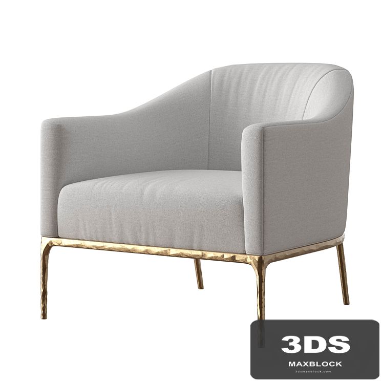 Rh Thaddeus Barrelback Slope Armchair