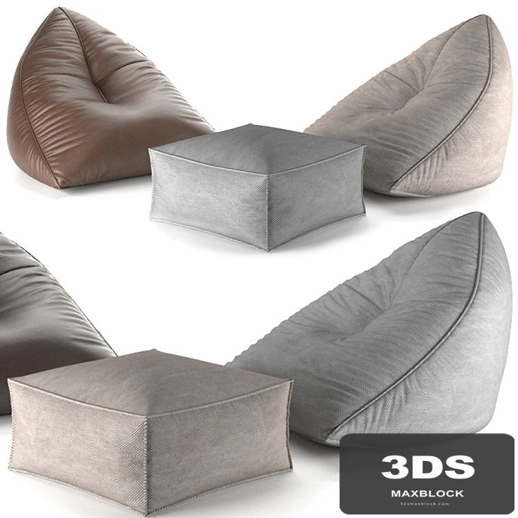 Set of poufs SAIL POUF TAUPE