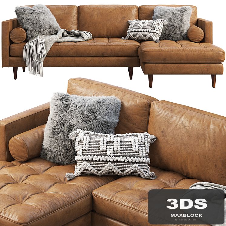 Joybird Briar Leather Sectional Sofa