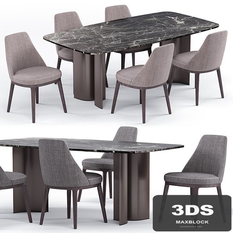 Lucylle dining chair and Gullwing table - Lema
