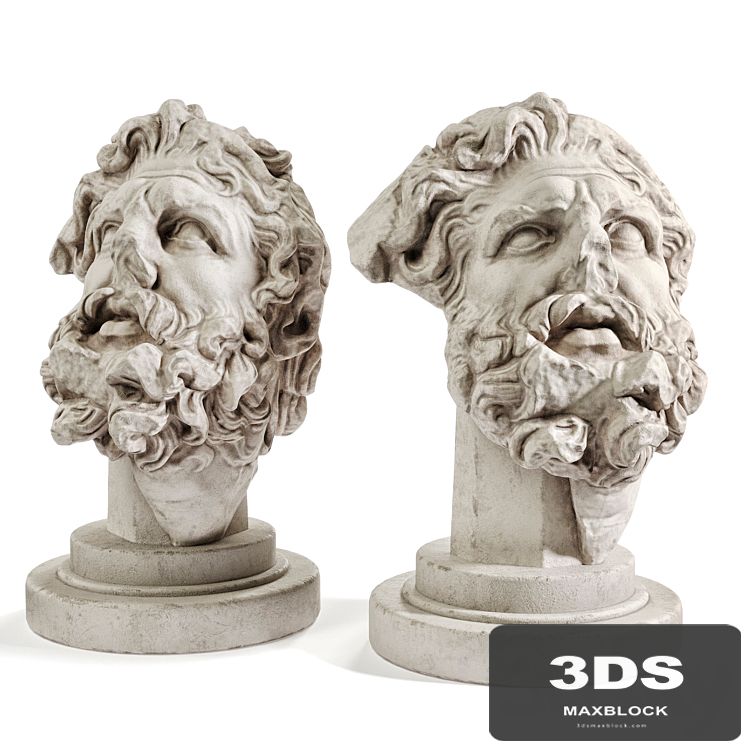 Giant's head bust sculpture