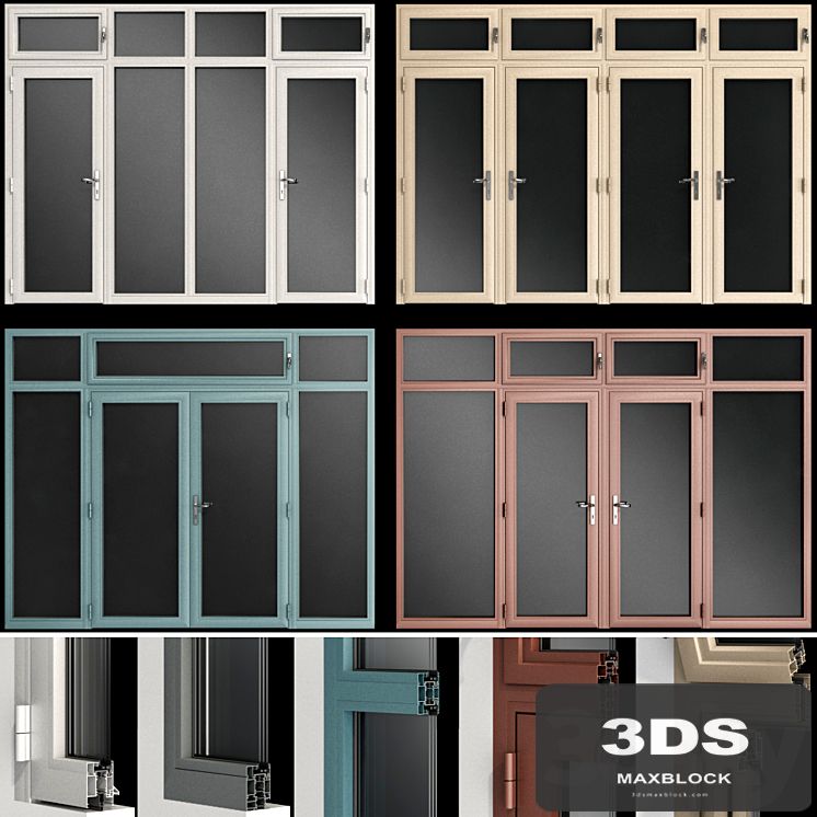 Stained aluminum doors