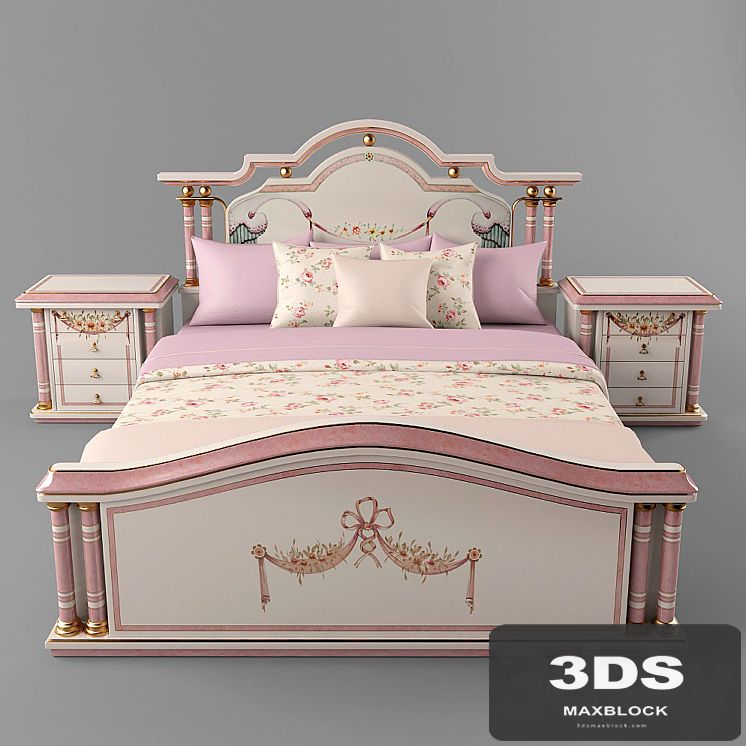 Bed and tables classic.