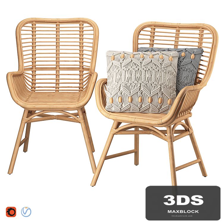 Dining Chair Togo Rattan Natural
