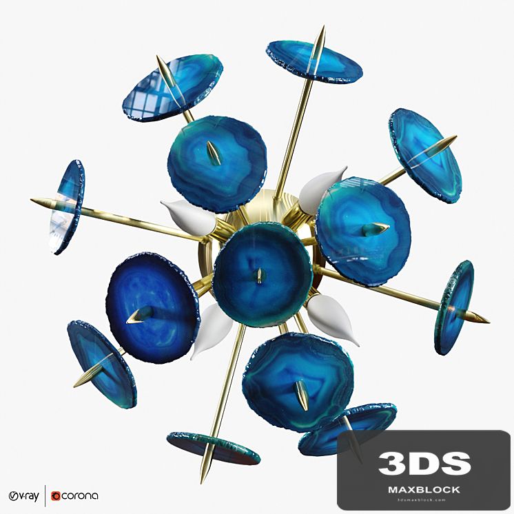 Bra Emporium Agate Burst Sconce Brass