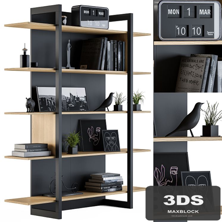 Wood and Black Rack 04