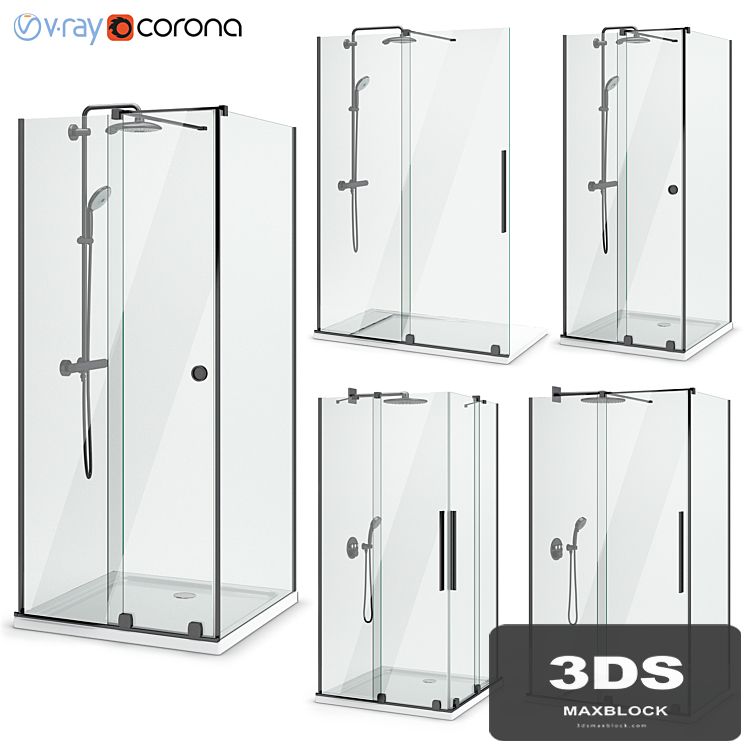 Shower enclosures Radaway | Furo black set 114
