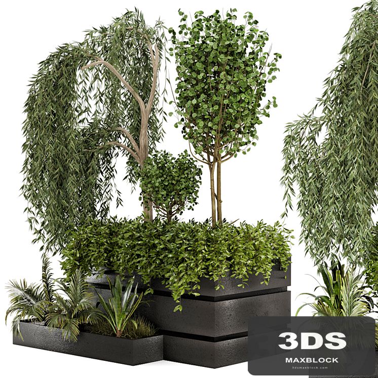 Outdoor Garden set bush and Tree - Garden Set 48