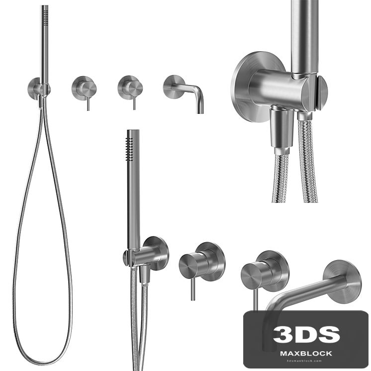 Concealed single lever bath faucet Cisal Xion Inox