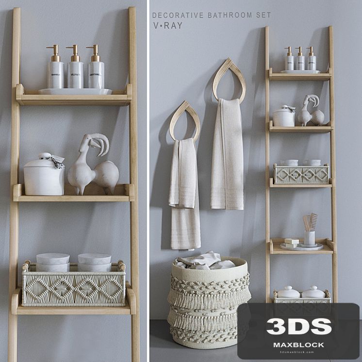 Set with Macrame baskets - Vray