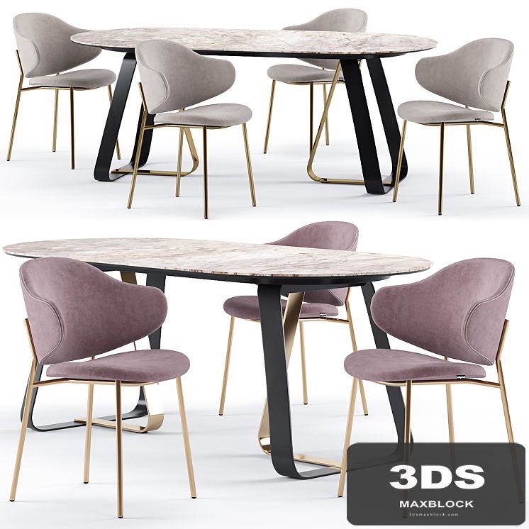 Holly dining chair and Sunshine table - Calligaris
