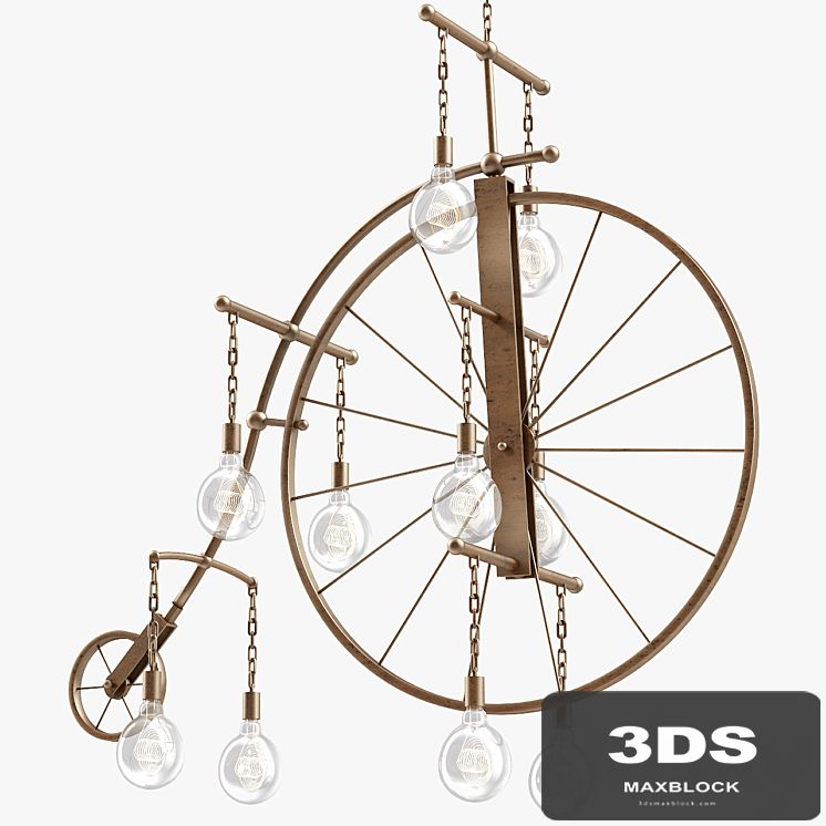 1stdibs Large Brass Bicycle Chandelier